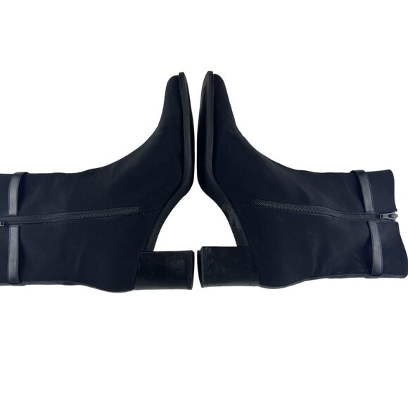 Easy Spirit Black Block Heel Ankle Boots Size 9B Womens Fabric & Leather Upper - Picture 4 of 13